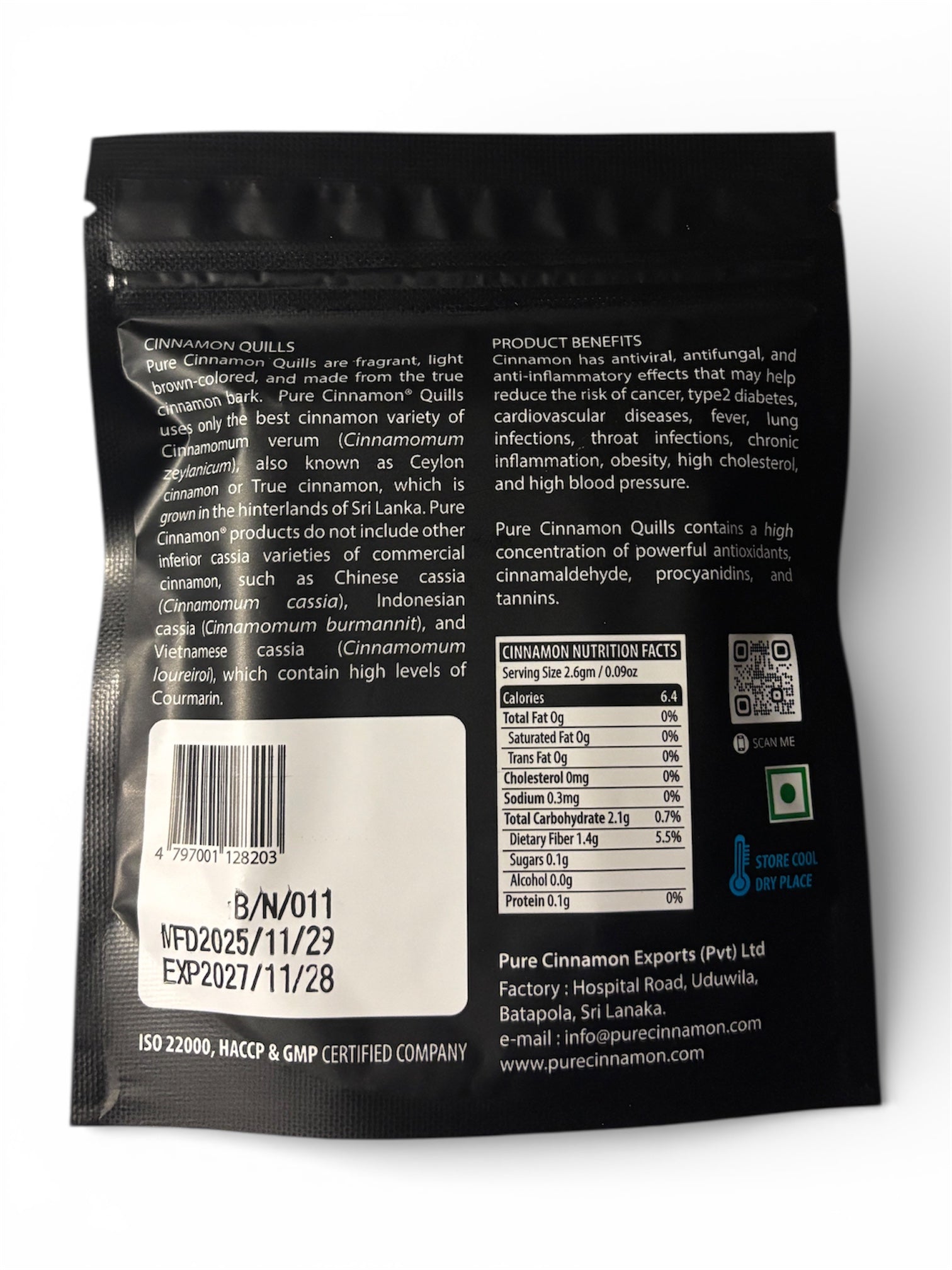 Ceylon Cinnamon Sticks, Back