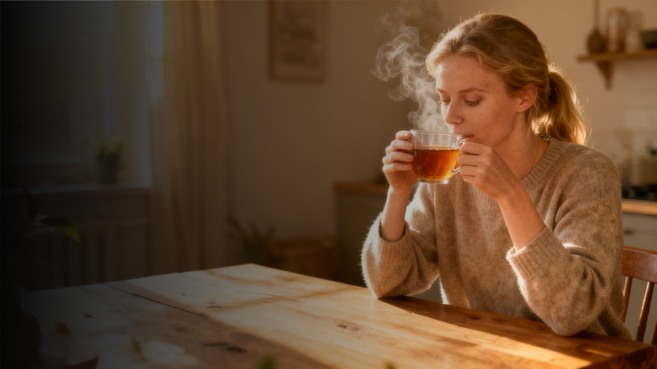 women drink cinnamon tea